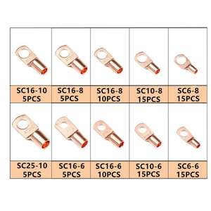 Conectores de Anillo de Cobre Serie SC Dorados, Tipo Crimp de 4-35mm², Estilo Europeo, 100 Piezas, Cobre Puro - Product Image 2