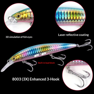 Leurre <span class=keywords><strong>Minnow</strong></span> Artificiel Longue Portée à Coulée Rapide avec Plomb Laser pour Topmouth Culter et <span class=keywords><strong>Black</strong></span> Bass, Grande <span class=keywords><strong>Taille</strong></span> Jinuo, Trois Hameçons - Product Image 3