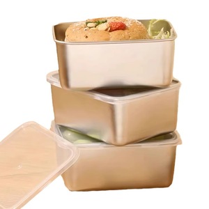 Stainless Steel Food <b>Storage</b> <b>Container</b> Rectangle With Plastic Lid For Lunch And Salad <b>Storage</b> - Product Image 2