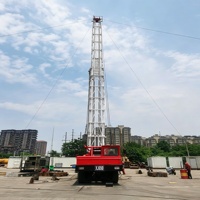 Foreuse carottière XJ650 montée sur camion pour champs pétroliers et gazières, conforme API, châssis robuste 128, mât de 35 m, plateforme latérale et système de suivi latéral
