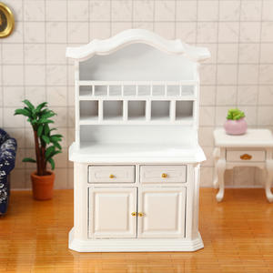 1:12 Style européen bricolage jouet bois stockage vitrine bibliothèque meubles ornements poche modèle maison de poupée Miniatures - Product Image 5