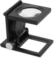 10X Pocket Jeweler Loupe Magnifier with LED Light & Scale for Jewelry Repair Textile & Coin Inspection