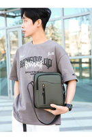 Sac à bandoulière en nylon imperméable pour homme, résistant aux rayures, multi-poches, bandoulière réglable, antivol, pour voyage
