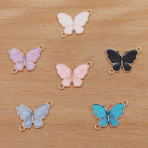 1.4Cm * 2Cm Twee Gaten Kleurrijke Emaille Vlinder Hanger Ornamenten Zinklegering Vlinder Connecter Bedels Voor Diy Ketting Armband - Product Image 5