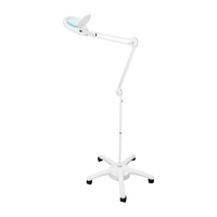 Professional 3X 5X 10X Diopter Rolling Base Magnifying Glass LED Lamp with Floor Stand Magnifier Light for Beauty Salon Facial