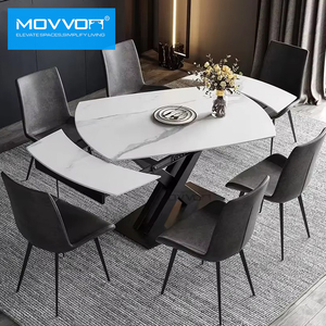 <span class=keywords><strong>Table</strong></span> de salle <span class=keywords><strong>à</strong></span> <span class=keywords><strong>manger</strong></span> rectangulaire moderne de design italien, en acier inoxydable et <span class=keywords><strong>verre</strong></span> <span class=keywords><strong>trempé</strong></span>, <span class=keywords><strong>extensible</strong></span> et convertible, pour hôtel - Product Image 1