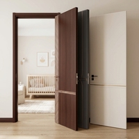 Porte intérieure minimaliste en MDF, sans peinture, texture mate, isolation acoustique, pour chambre de villa