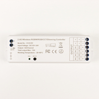 Controlador LED Inalámbrico de Alto Rendimiento RGBW/RGB/CCT/Color Único, DC12V/24V, Control Remoto Táctil RF de 4 Canales para Hogar y Comercios
