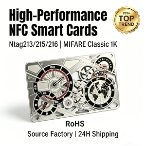 Tarjeta de Visita Metálica Ecológica de Lujo CLF con Logotipo Personalizado, Tarjeta de Crédito NFC RFID, Superficie Brillante de 0.8 mm de Grosor, Certificación ISO, Dorada - Product Image 1