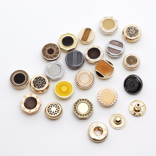 Factory Custom Logo 12mm Thobe Metal Buttons Zinc Alloy Pressing  Snap Button for Clothes Garment Round Design Abaya Buttons