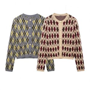 Suéteres Femininos 2024: Nova Moda Casual, Jaqueta de Tricô com Diamantes, Blusas de Tricô, Roupas de Outono para Mulheres - Product Image 1