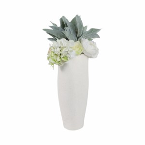 Vaso in ceramica testurizzata bianco e blu, grande vaso decorativo per fiori, per soggiorno, decorazioni per la casa in stile costiero - Product Image 2