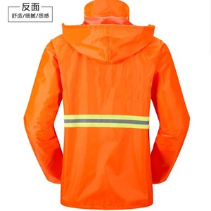 Conjunto de impermeable y pantalones de lluvia para trabajador de saneamiento, impermeable, reflectante, largo y separado, para limpieza y protección contra incendios - Product Image 3
