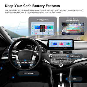 Dasaita pantalla QLED de 12,3 pulgadas para Honda Accord 2008-2011 reproductor de coche inalámbrico CarPlay <span class=keywords><strong>Android</strong></span> navegación GPS automática MP3 cabeza ESTÉREO - Product Image 5