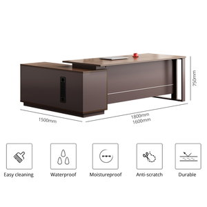 Großhandel Moderner Chefschreibtisch Büromöbel Tisch Kratzfest L-förmiger Holz Chefschreibtisch - Product Image 2