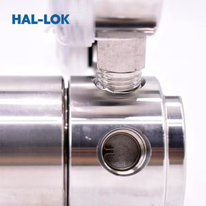 Regulador de presión de Gas nitrógeno de doble calibre de una sola etapa Válvula reductora de aire de helio CO2 Cl2 Manual de laboratorio de acero inoxidable - Product Image 5