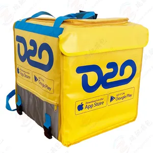 Usine personnalisée 600D bâche jaune étanche courrier refroidisseur thermique <span class=keywords><strong>sac</strong></span> à dos <span class=keywords><strong>sac</strong></span> de livraison de nourriture - Product Image 1