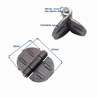 Charnière ronde à quatre nervures 116 mm en acier au carbone, à souder, pour porte de remorque, camion et portail industriel, raccord en acier soudable