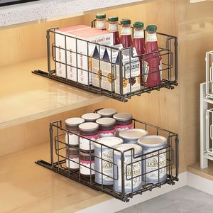 Cabinet Folding Metal <b>Storage</b> Basket Cutlery Room Desktop Kitchen Spice Food Miscellaneous <b>Storage</b> Basket - Product Image 3