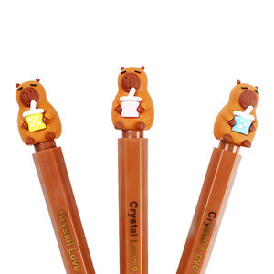 O & Q venta al por mayor 0,7mm logotipo personalizado ABS plástico Kawaii diseño Capibara pluma estilo lindo bolígrafo recuerdos regalos pluma creativa - Product Image 2