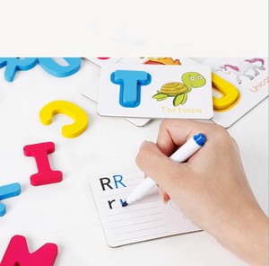 Tarjetas de aprendizaje para niños, juguetes magnéticos DIY, rompecabezas <span class=keywords><strong>del</strong></span> alfabeto, libro de historia, juguete de madera, gran oferta - Product Image 2