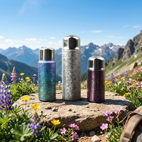 Bouteille d'eau en titane personnalisée à double paroi isolée sous vide, garde au chaud et au froid, légère, 300 ml, 500 ml, avec bouchon