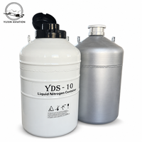 YUXIN AVIATION Réservoir d'azote liquide de 10 litres en aluminium aéronautique, conteneur biologique portable