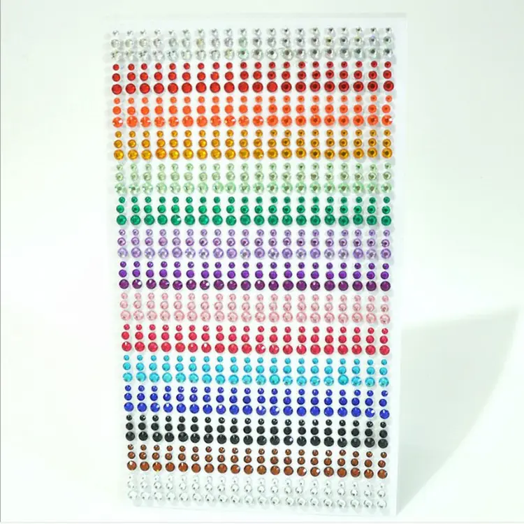15 colori 900pcs della miscela acrilico gemma autoadesivo scrapbooking abbellimenti Autoadesivo autoadesivi di cristallo
