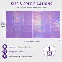 Nappe jetable rectangulaire en PEVA imperméable, motif étoiles violettes, pour jardin, patio, repas, banquet, fête