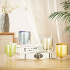 LOGO personalizzato di lusso borosilicato a <span class=keywords><strong>doppia</strong></span> parete <span class=keywords><strong>vetro</strong></span> candela profumata portacandele per decorazione domestica con scatola regalo - Product Image 4