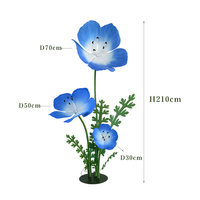 Fleurs en papier Nemophila artificielles géantes faites à la main personnalisables accessoires de mariage et de fête de Noël pour la décoration de restaurant