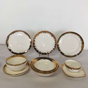 Juego de <span class=keywords><strong>Vajilla</strong></span> de Cerámica <span class=keywords><strong>Blanca</strong></span> <span class=keywords><strong>y</strong></span> <span class=keywords><strong>Dorada</strong></span> de Lujo, Platos de Cena Chapados en Oro, Fabricante de <span class=keywords><strong>Vajilla</strong></span>, Producto Popular al por Mayor - Product Image 5