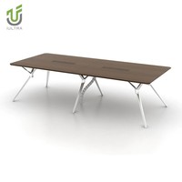 Table de conférence rectangulaire moderne blanche IULTRA de 8 pieds pour 6 à 8 personnes, en MDF, extensible, pour hôtels et écoles