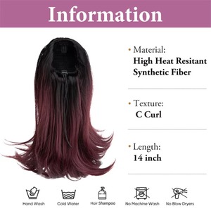 Extensiones <span class=keywords><strong>de</strong></span> Cola <span class=keywords><strong>de</strong></span> Caballo Sintética <span class=keywords><strong>de</strong></span> 14 Pulgadas, Postizo <span class=keywords><strong>de</strong></span> Cabello con Clip, Extensión <span class=keywords><strong>de</strong></span> Cola <span class=keywords><strong>de</strong></span> Caballo Envolvente, Cabello Rizado Natural en Forma <span class=keywords><strong>de</strong></span> C - Product Image 4
