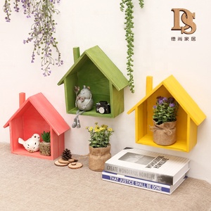 Porte-clés en <span class=keywords><strong>forme</strong></span> de <span class=keywords><strong>maison</strong></span> rétro nautique étagère murale en pin jaune pour le rangement décoration murale technique polie - Product Image 6