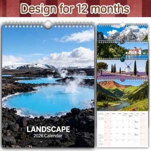 Lịch treo tường 2026 rộng rãi Lịch treo tường công viên quốc gia phong cảnh tùy chỉnh Không gian viết rộng rãi để ghi các cuộc hẹn hàng ngày chi tiết - Product Image 4
