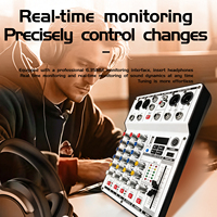 XTUGA NEW Konsol Audio Metal Dual RGB Mixer Audio 4-Kanal BT USB Perekam Daya Phantom 48V EQ 7-Band untuk Siaran Langsung