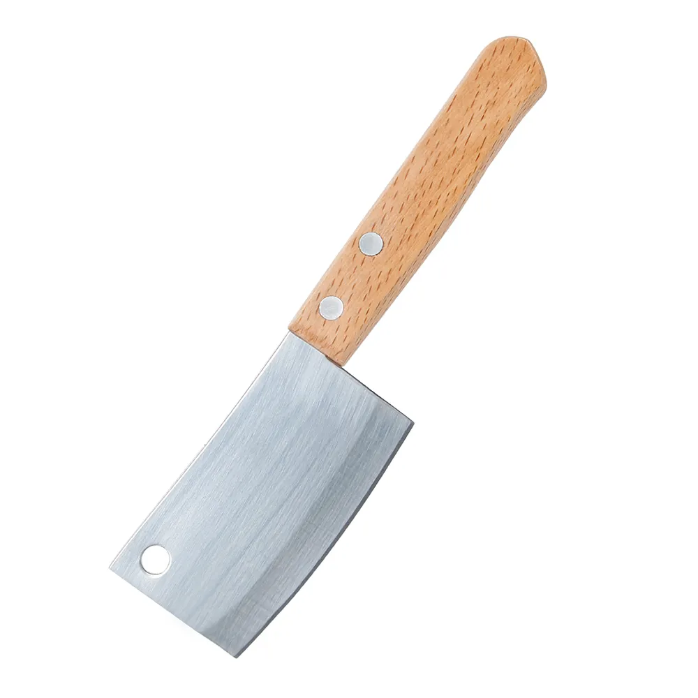 Kitchen Stainless Steel Mini Scraper Butter Pizza Cheese Knife with Wooden Handle
