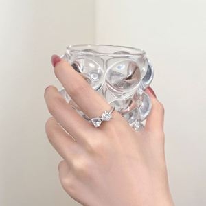 Bague Dylam en argent 925 avec zircon cubique 5A, design mignon, nœud papillon et double cœur, pour mariage, fiançailles, promesse, mariée, usage quotidien - Product Image 3