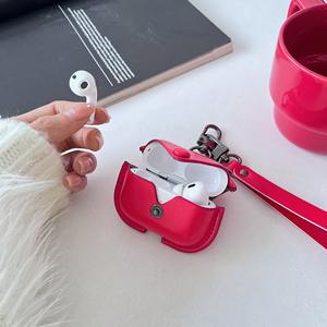 Nueva funda para AirPods, de cuero moldeado con correa para la muñeca, cubierta de cuero retro hecha a mano con tacto de piel para auriculares Apple - Product Image 5