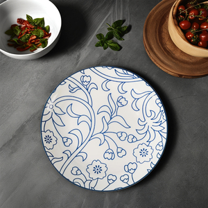 DongYu, индивидуальный обеденный набор, винтажная синяя Современная обеденная тарелка, салатная паста, набор роскошной посуды 6 дюймов, меламиновая посуда - Product Image 1