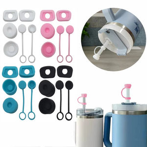 Juego de 6 tapas de silicona para pajitas, accesorios a prueba de fugas para vasos, tapones antidesbordamiento, fundas para pajitas de vasos de agua para exteriores - Product Image 5