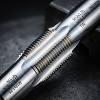 Jeu de 8 tarauds manuels HSS M3-M12 revêtus d'étain, tarauds métriques avec clé à poignée en T réglable, kit d'outils de filetage