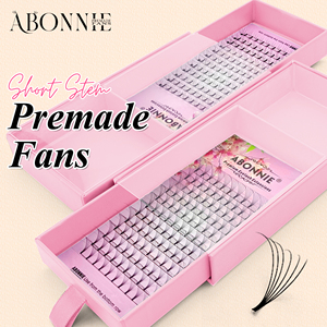 Extensions de <span class=keywords><strong>cils</strong></span> pré-faits en fibre PBT coréenne, bouquets de <span class=keywords><strong>cils</strong></span> 3D pré-faits, éventails de <span class=keywords><strong>cils</strong></span> thermocollés à tige courte, éventails de volume pré-faits - Product Image 1