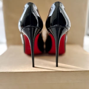High Quality Luxury Designer T-Strap Pumps <b>Red</b> Bottom Black <b>Women</b> Pointed Toe Stiletto Diamond Detail Dress <b>Shoes</b> Platforms - Product Image 2