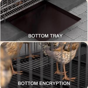 Cage rectangulaire d'extérieur en tube carré galvanisé pour poulets, petits animaux, oiseaux, installation facile, taille 130x58x62cm - Product Image 5