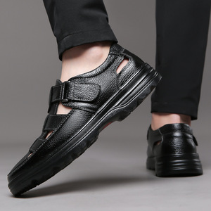 Zapatos Casuales de Cuero Genuino para Hombre, Punta Cerrada, Transpirables, Sin Cordones, para Caminar en Verano, Talla 48, Suela de Goma, Entresuela de EVA - Product Image 4