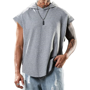 Canotte con Cappuccio Casual da <span class=keywords><strong>Uomo</strong></span> per Palestra, Magliette 3D XL da Allenamento, T-Shirt per Bodybuilding, Lavorazione a Maglia Lavata 100% Poliestere per Fitness - Product Image 5