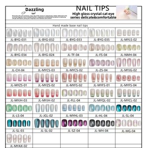 Confezione da 30 Unghie Finte a Pressione Effetto Occhio di Gatto, Tre Pezzi, Galvanizzate, Stile Ins, Vendita all'Ingrosso - Product Image 2