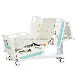 Cama de <span class=keywords><strong>hospital</strong></span> manual para el cuidado del hogar con diseño de bloqueo seguro, colchón de cuatro ruedas y úlceras para la recuperación del paciente, cama médica - Product Image 4